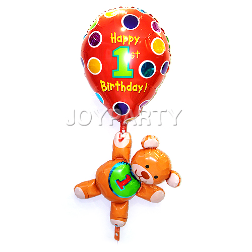 은박[A]멀티벌룬 첫돌생일축하곰돌이