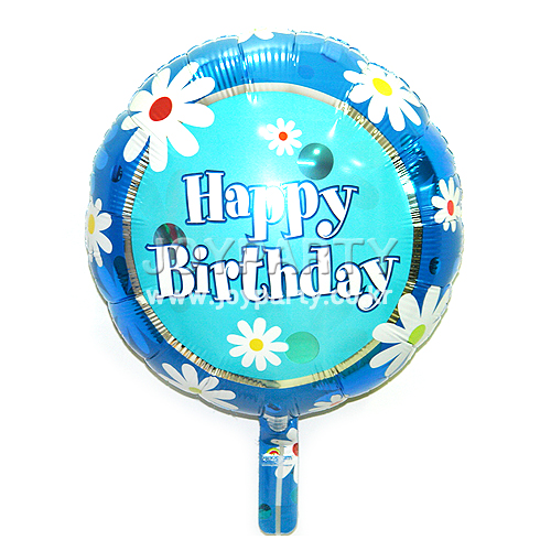 헬륨-은박[A]18라운드 생일데이지블루