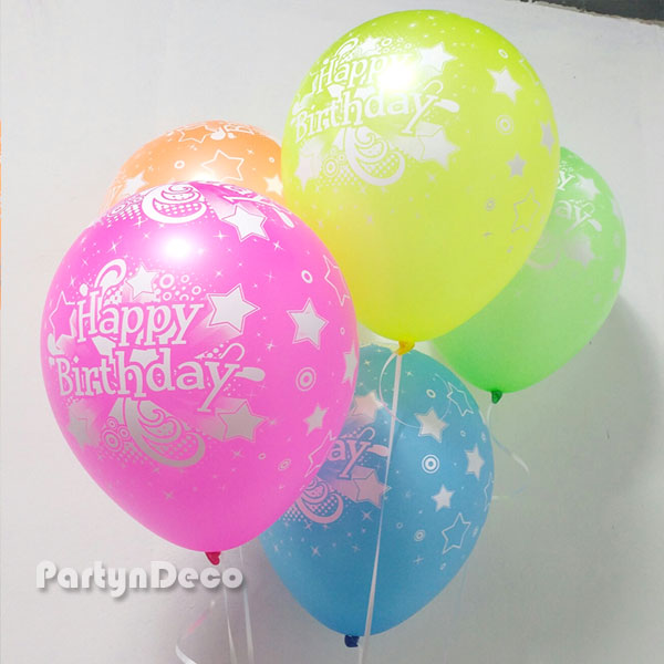 샘퍼30cm생일큰별인쇄네온컬러 (6개입)