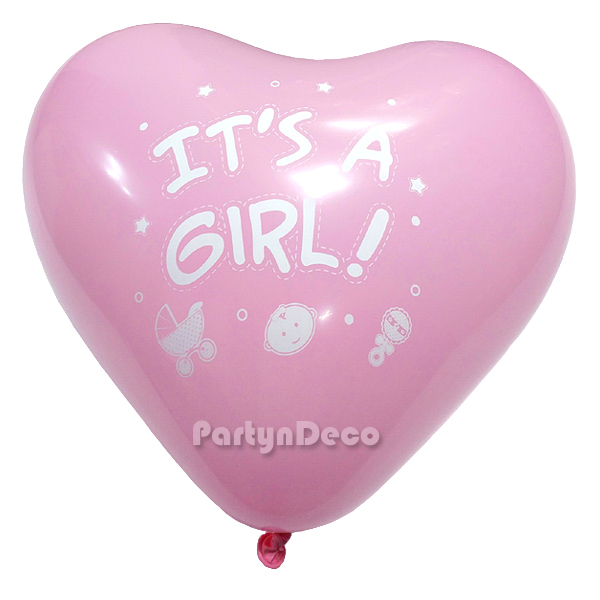 [셈퍼텍스]하트30cm IT'S A GIRL(잇츠어걸)인쇄풍선 (50입)