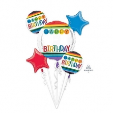 생일레인보우레터링은박풍선세트