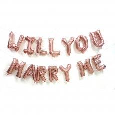 WILL YOU MARRY ME 알파벳풍선세트-로즈골드