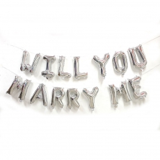 WILL YOU MARRY ME 알파벳풍선세트-실버