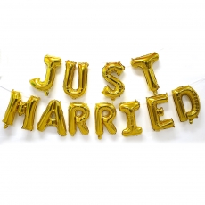 JUST MARRIED 은박풍선세트-골드