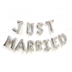 JUST MARRIED 은박풍선세트-실버
