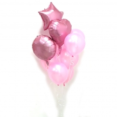 헬륨풍선핑크별세트