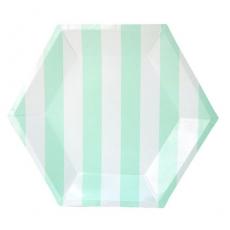 스트라이프접시-민트10"(6입/25cm)