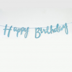생일캘리그라피-글리터블루,DIY Happy Birthday 생일가랜드