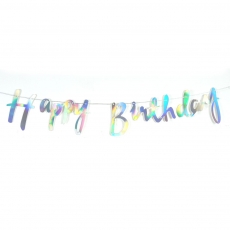 생일캘리그라피-홀로그램실버,DIY Happy Birthday 생일가랜드