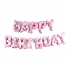 해피버스데이 알파벳풍선세트-파스텔핑크,은박풍선생일가랜드,DIY Happy Birthday 생일가랜드