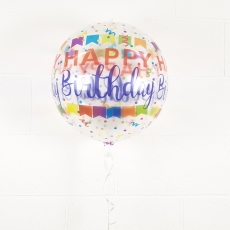 헬륨 입체원형은박풍선-생일파티컬러풀배너