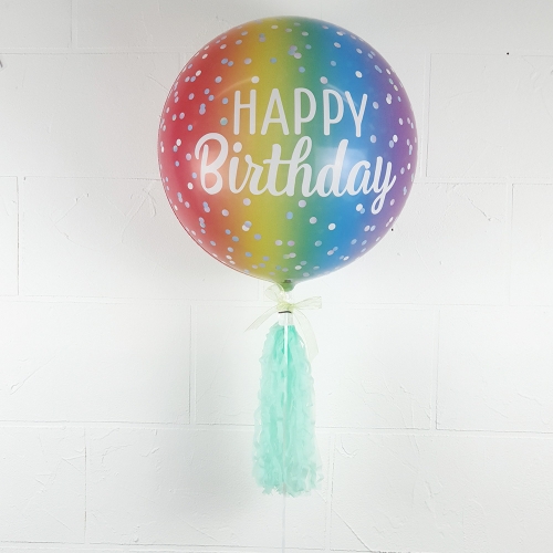 헬륨 콸라텍스 싱글버블 생일옹브레도트투명풍선