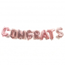 congrats(축하)이니셜풍선세트-로즈골드