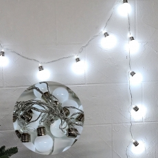24V LED20P 50&Phi; 감성볼 투명선 백색(점멸기+리모컨+ 연장선포함),크리스마스파티볼전구
