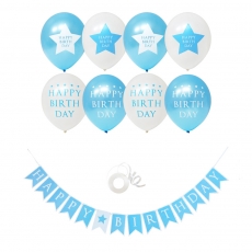 생일블루스타 풍선&가랜드파티세트