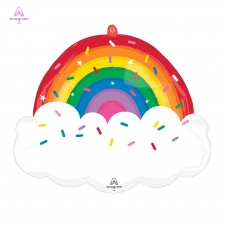 [anagram] 수퍼쉐입 레인보우 스프링클 버스데이은박풍선