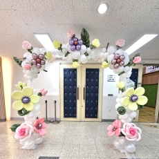 럭셔리핑크앤옐로우로즈꽃아치(휘봉고등학교)